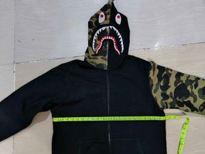 Bape camo sleeve full zip shark hoodie