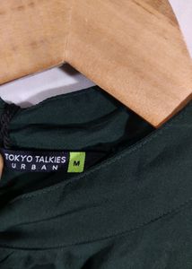 Green Plain Casual Top (Women)