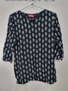 Printed Black short kurti