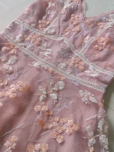 Pink Floral Embroidered Dress