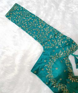 Embroidered Green Full Sleeves Blouse