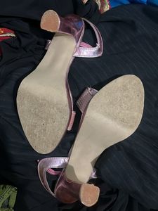 metallic pink heels