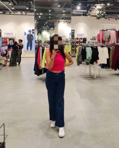 S Size Pink Crop Top For Women