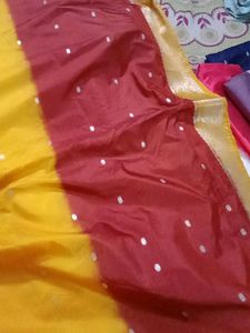 yellow silk saree