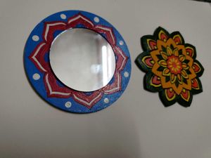 Beautiful Hand-Painted Mandala &amp; Mirror Wall