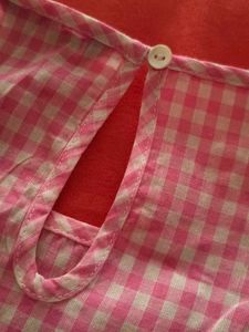 Pink Checkered Embroidered Top