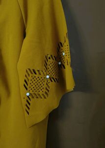 Mustard Pearl Embellished Top