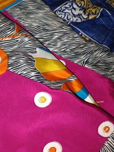 Multi Colour Crape Saree