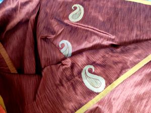 Brown Semi Raw Silk Saree 5.6m