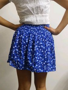 Blue Floral Mini Short