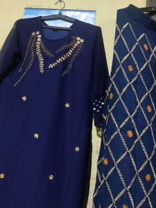 Elegant Navy Blue Kurta Set