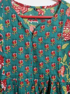 Floral Print Teal Top