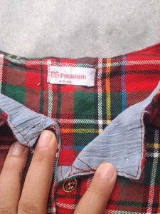 Red Plaid Dress with Bow