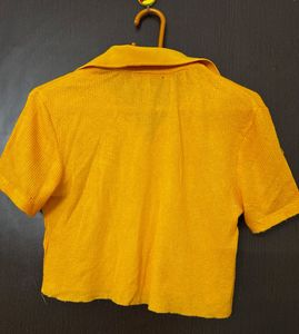 Mustard Ribbed Crop Top