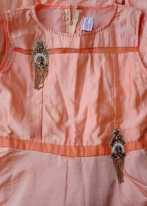 Modern Style Peach Coloured Ethic Gown