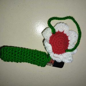 Crochet Flower lipstick holder