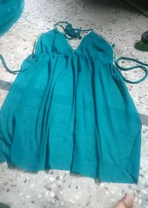 Teal Halter Sundress