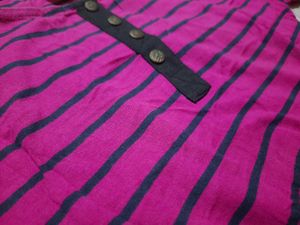 Pink Striped Button-Up Top