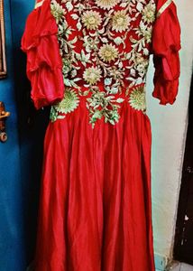 Embroidered Red Fabric