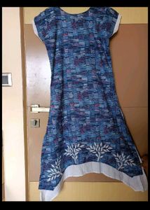 Blue Applique Work Dress