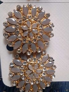 Floral Stone Stud Earrings