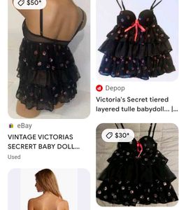 Victoria&#39;s Secret Black Floral Sequin Layer  Dres