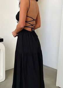 Black Spaghetti Strap Maxi Dress