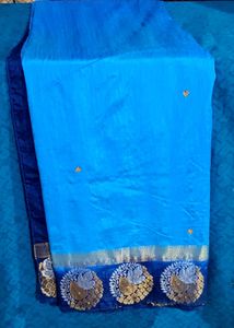 Blue Saree/peacock design/Free Blouse💙