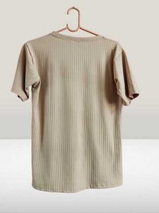 Oversized Ribbed Cotton T-Shirt