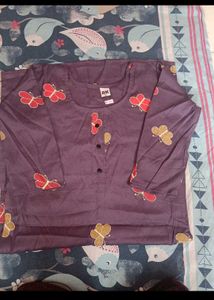 Purple Floral M Size Kurti
