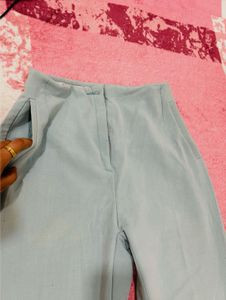 Ice Blue Coloured Casual Trouser