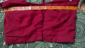 beautiful maroon saree with stitched blouse