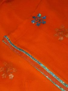 Orange Embroidered sarree