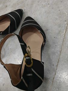 Striped Heeled Sandals