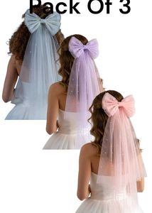 Bow Veil Headpiece - Alligator Clips 3 New