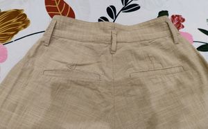 Tokyo talkies Beige Wide Leg Cotton Trouser