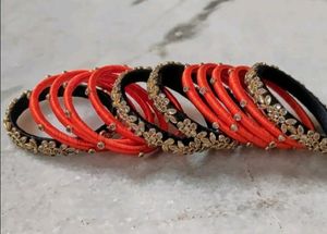 Handcrafted Silk Thread Kundan Stones Bangles