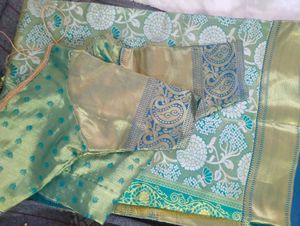 Green Banarasi Silk Saree