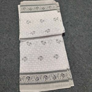 Gray Floral Pure Cotton Saree