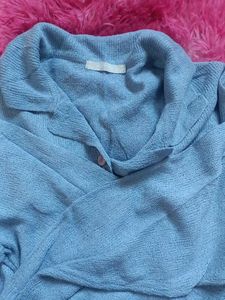 Light Blue Button-Down Cardigan