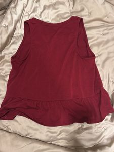 Maroon Peplum Tank Top