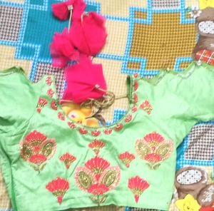 Party Wear Lehgha pink &amp; Parrot Color