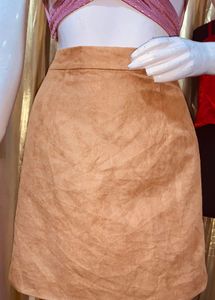 Tan Suede Mini Skirt 25saug42