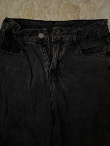 Vintage Black Wash Wide Leg Jeans