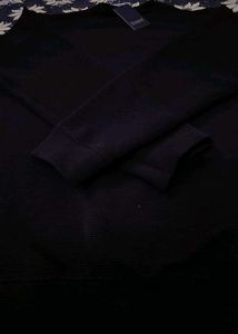 New D&#39;accord Black Ribbed Crewneck Sweatshirt