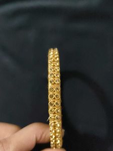 Artificial Gold Stone Wooden Bangles (Set of 4