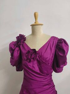 Vintage Purple Dress - 80s Style