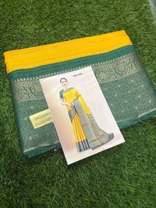 Elegant Yellow &amp; Green Saree for women’s and girls