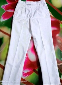 White Denim Jeans With Cotton School Pants
