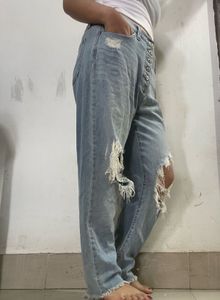 🌈Distressed Button-Fly Jeans🩷